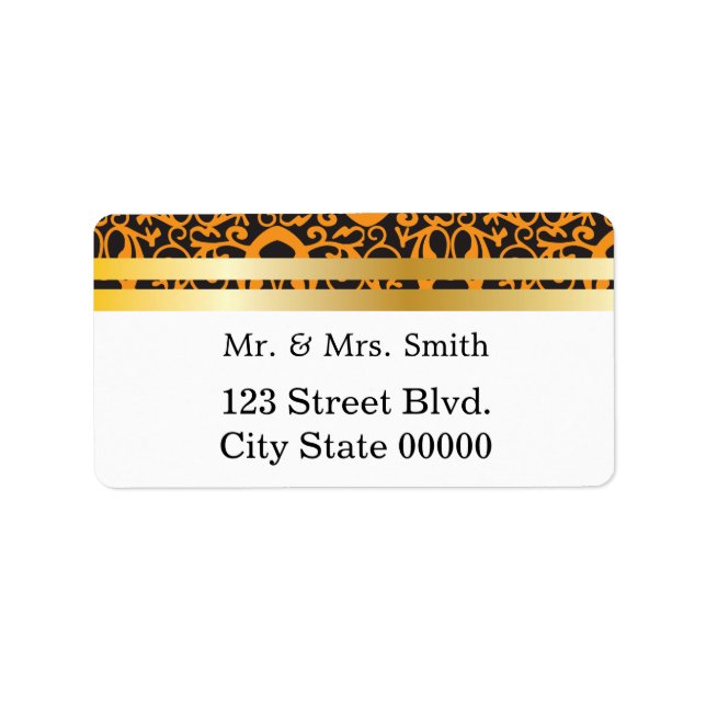 Baroque Pattern with Gold Bands Label (Front)