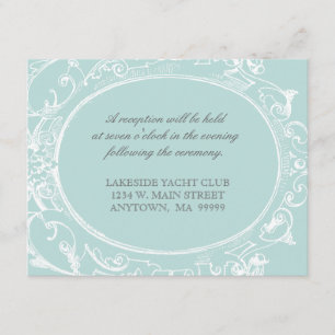 Baroque Peacock Reception Invitation - Blue Green