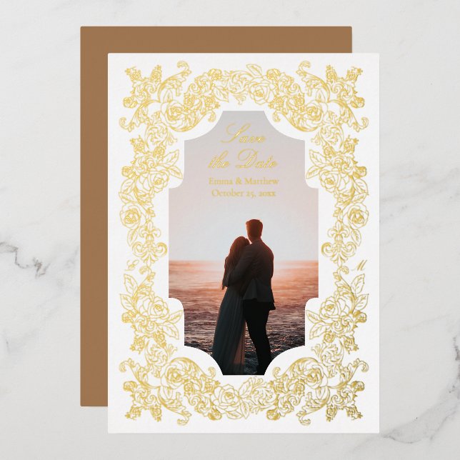Baroque Photo Save the Date (Front/Back)