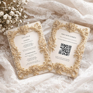 Baroque QR Code Wedding Details Enclosure Card