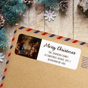 Baroque Religious Elegant Merry Christmas Nativity
