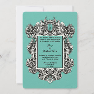 Baroque Rococo 17th Century Cherubs & Fruit Border Invitation