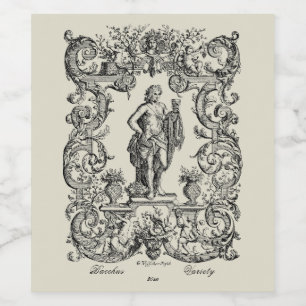 Baroque Rococo Bacchus Wine Label Template