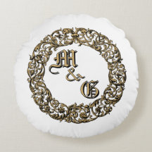 Baroque Rococo Cartouche Monograms Wedding Rings