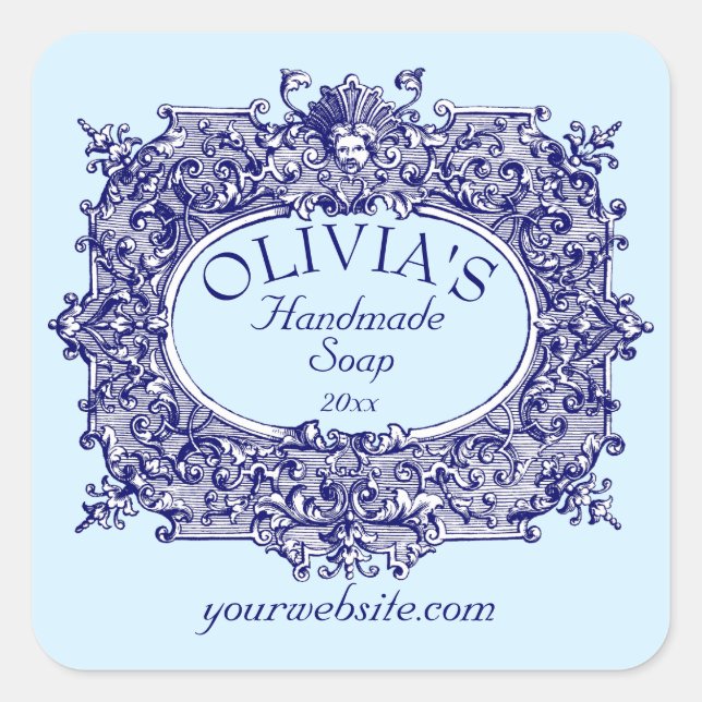 Baroque Rococo Cartouche Soap Label Template (Front)