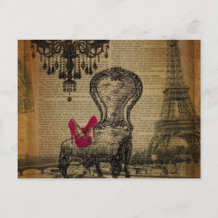 baroque rococo chandelier paris eiffel tower postcard