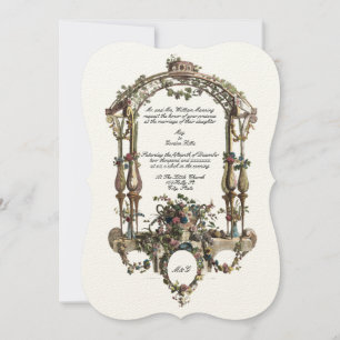 Baroque Rococo Colour Floral Altar Cartouche Invitation