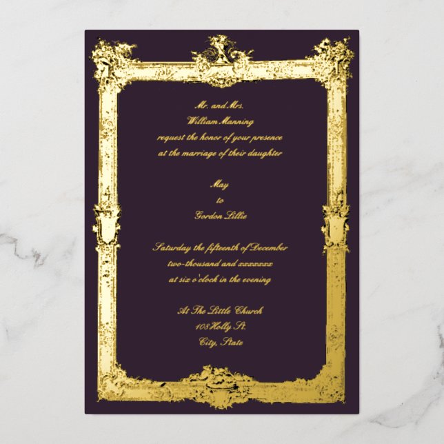Baroque Rococo Fruit & Floral Frame Wedding (Front)