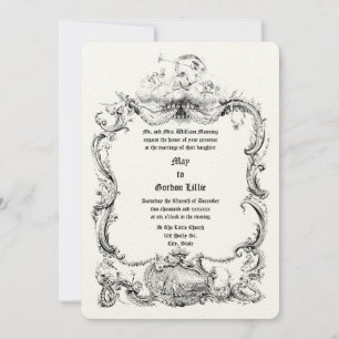 Baroque Rococo Musical Instruments Rocaille Border Invitation