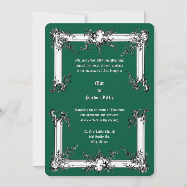 Baroque Rococo Rocaille Frame ca. 1775  Wedding Invitation (Front)