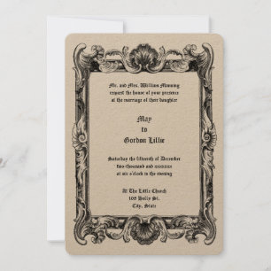 Baroque Rococo Rocaille Frame Wedding Invitation