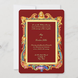 Baroque Rococo Rocaille Louis XV Frame Wedding Invitation