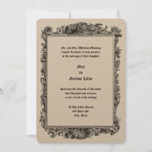 Baroque Rococo Rocaille Seashell Frame Wedding Invitation