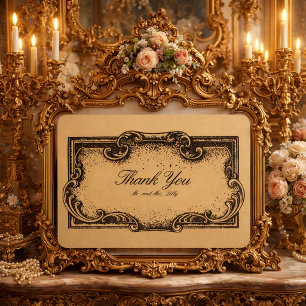 Baroque Rococo Style Cartouche Thank You Card