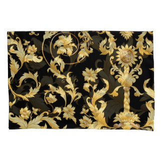 Baroque Rococo, Victorian Floral Pattern. Pillowcase
