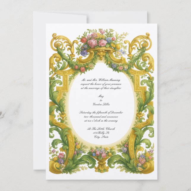 Baroque Rococo Wedding Invitation (Front)