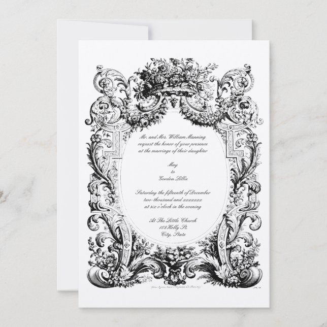 Baroque Rococo Wedding Invitation Template (Front)