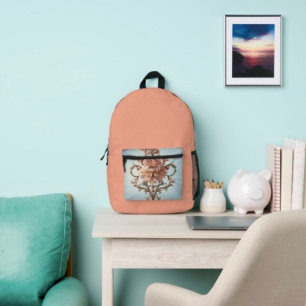 Baroque Rose   Printed Backpack