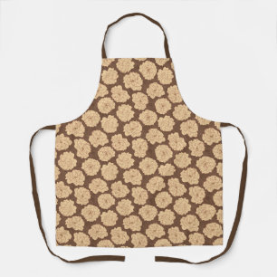Baroque Roses on walnut brown - seamless pattern. Apron