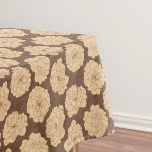 Baroque Roses on walnut brown - seamless pattern.  Tablecloth