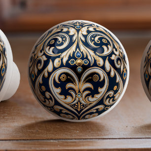 Baroque Royal Midnight Ceramic Knob Pull