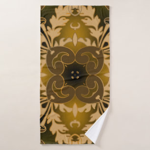 Baroque seamless pattern. Vintage ornate glowing f Bath Towel