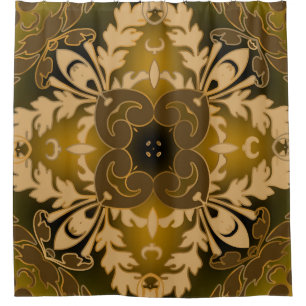 Baroque seamless pattern. Vintage ornate glowing f Shower Curtain