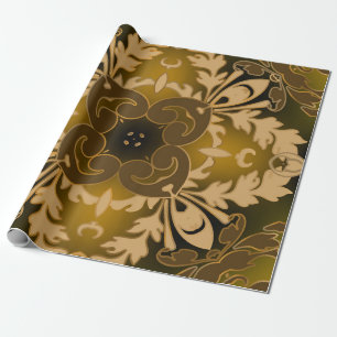 Baroque seamless pattern. Vintage ornate glowing f Wrapping Paper