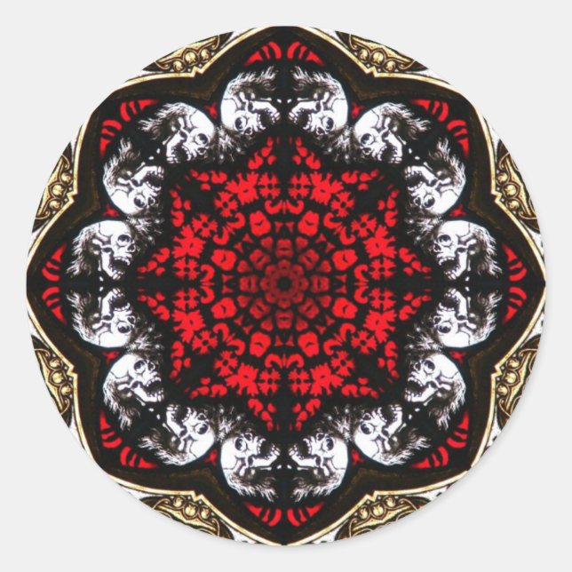 Baroque Skull Rose Sticker (Front)