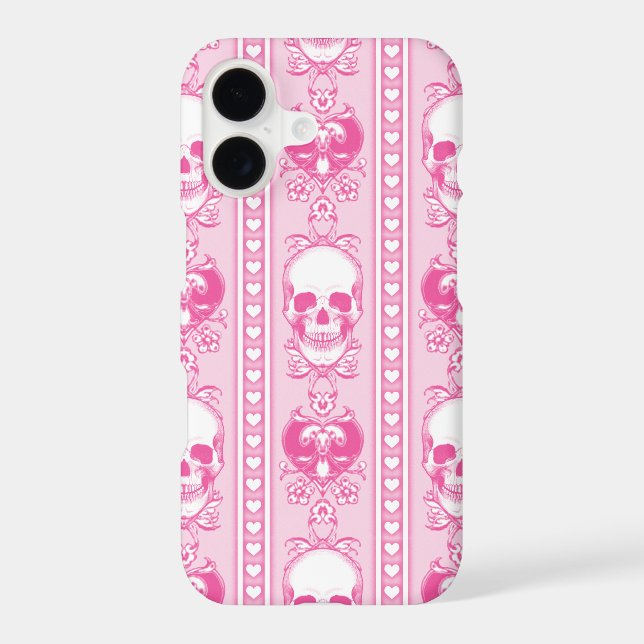 Baroque Skull Stripe Pattern Pink (Back)