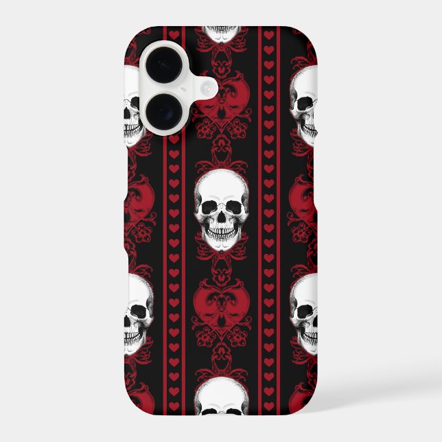Baroque Skull Stripe Pattern Red (Back)
