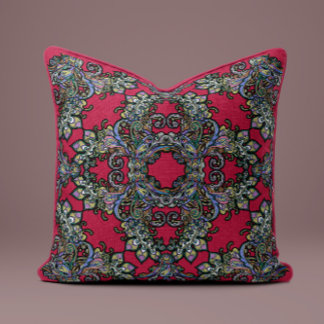 Baroque Splendour Pillow in Crimson