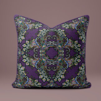 Baroque Splendour Pillow in Deep Plum