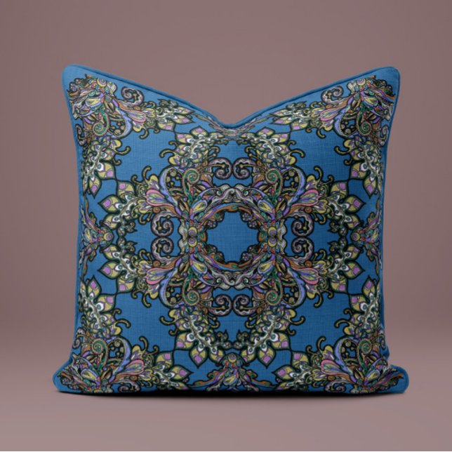 Baroque Splendour Pillow in Deep Teal (Creator Uploaded)