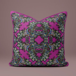 Baroque Splendour Pillow in Fuchsia