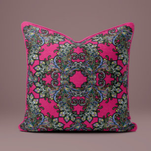 Baroque Splendour Pillow in Hot Pink