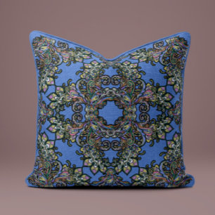 Baroque Splendour Pillow in Sky Blue