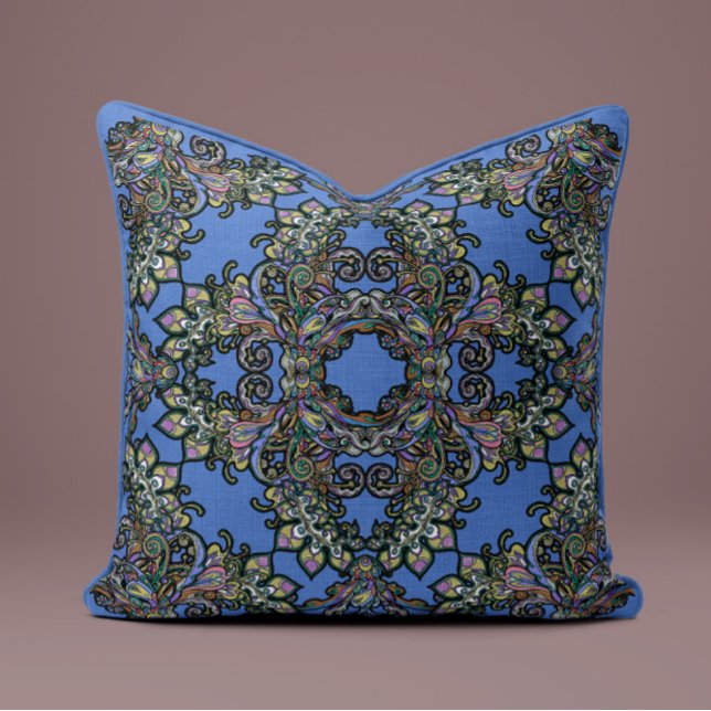 Baroque Splendour Pillow in Sky Blue (Creator Uploaded)