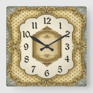 Baroque Square Wall Clock