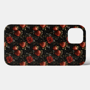 Baroque Strawberries and Roses Seamless Pattern iPhone 13 Case