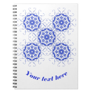 baroque style blue element.text. notebook