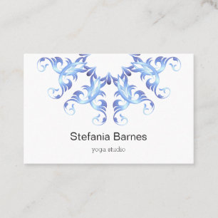 Baroque style circles blue gradient element. business card
