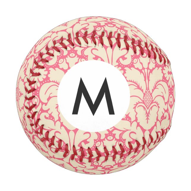 Baroque style damask background 2 baseball (Front Left)