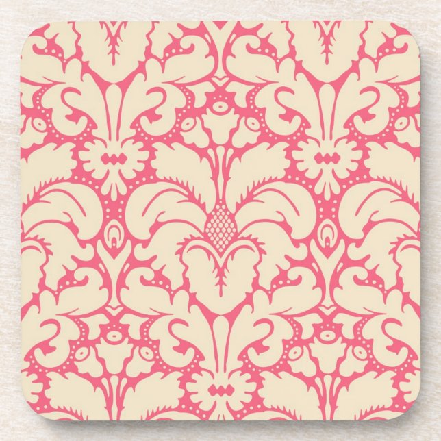 Baroque style damask background 2 coaster (Front)