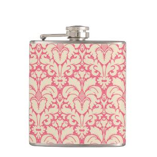 Baroque style damask background 2 hip flask