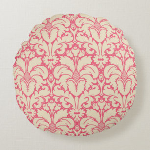 Baroque style damask background 2 round cushion