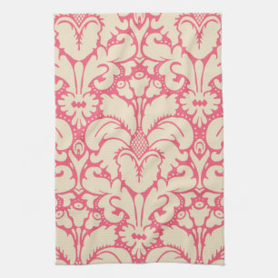 Baroque style damask background 2 tea towel