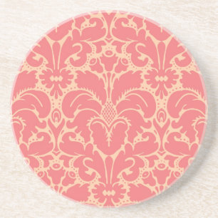 Baroque style damask background coaster