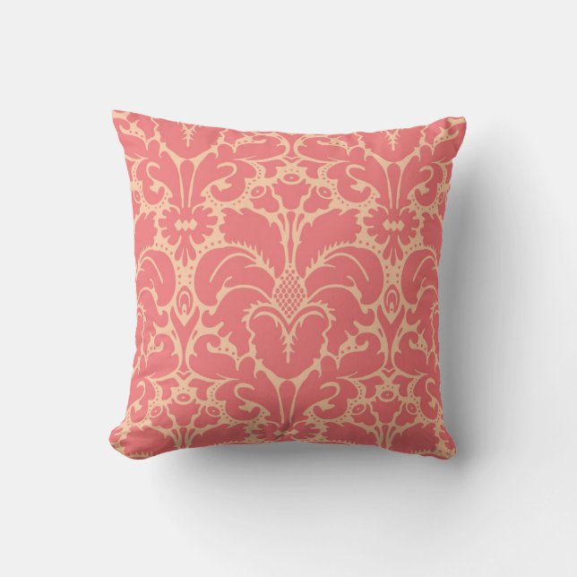 Baroque style damask background cushion (Front)
