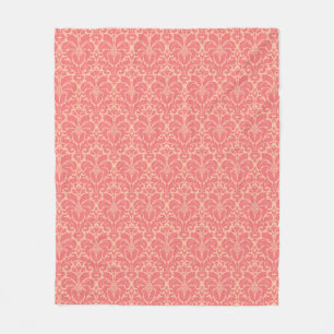 Baroque style damask background fleece blanket